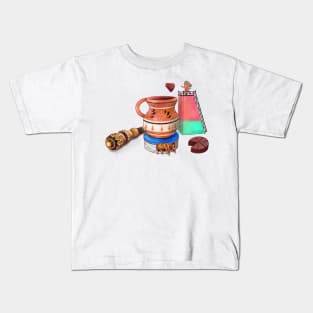 Abuela Haciendo Chocolate Mexicano Kids T-Shirt